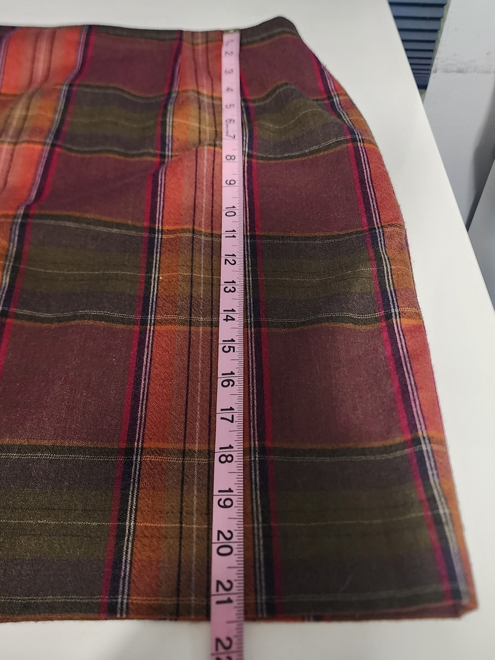 Chadwicks Olive, Rust, Brown Plaid Skirt 100% Wool - Picture 8 of 8